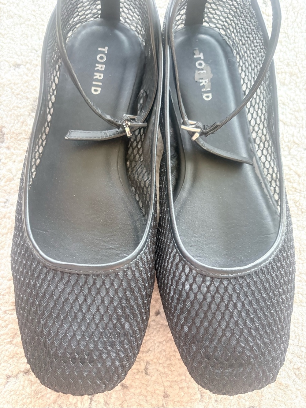 Torrid Black Mesh Mary Jane Flats Women’s Size 9.5WW Wide Width